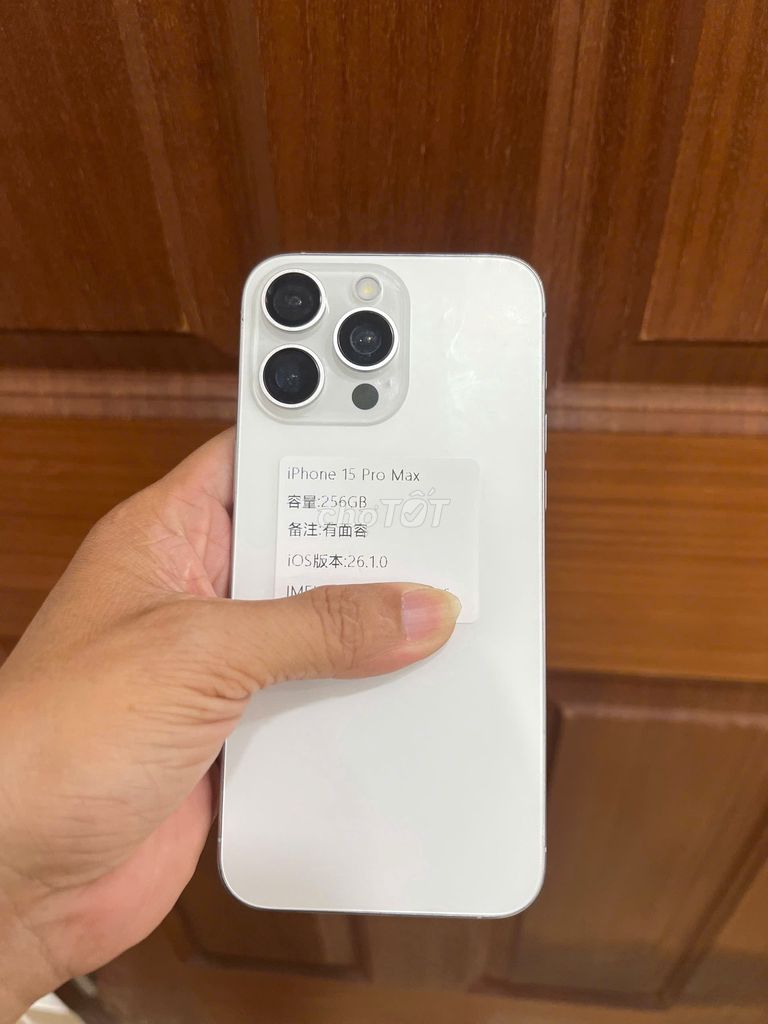 iPhone 15 Pro Max 256GB Trắng , Không nhận Sim. Mua bán Điện thoại tại Quận 12 Tp Hồ Chí Minh được đăng bởi KPApple hình 1