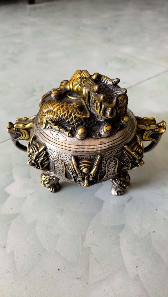 Lư hương Đồng Phong thủy Rồng. Mua bán Đồ sưu tầm, đồ cổ tại Huyện Cần Giuộc Long An được đăng bởi Phan Nga hình 1
