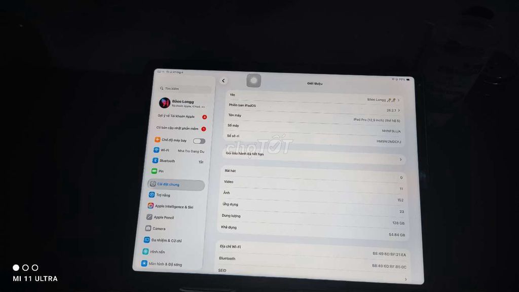 Apple iPad Pro M1 12.9 inch 128GB 99%. Mua bán Máy tính bảng tại Quận 7 Tp Hồ Chí Minh được đăng bởi Long Lâm Bảo hình 1