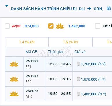 Liên Khương (DLI) - Tân Sơn Nhất (SGN) 28/09/2024