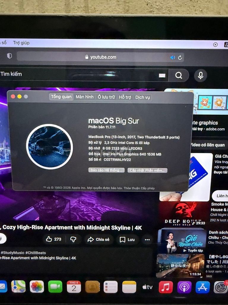 Apple MacBook Pro 2017 i5 8GB/128GB 98%. Mua bán Laptop tại Quận Hà Đông Hà Nội được đăng bởi trần anh dũng hình 1