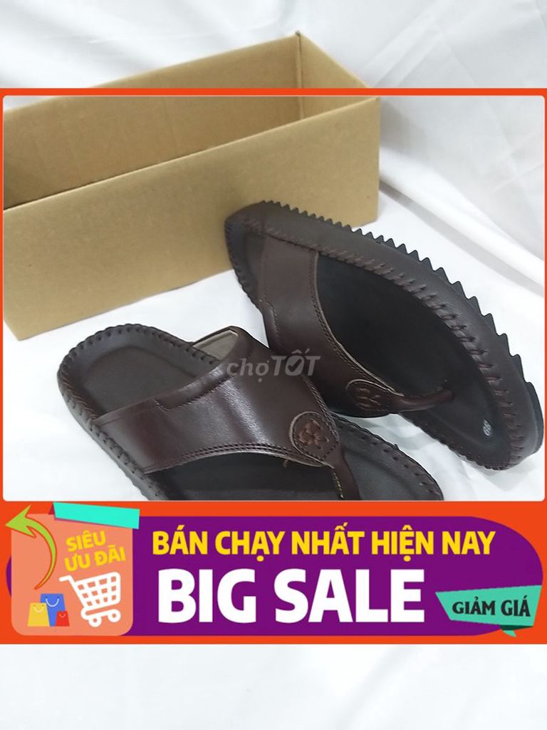 ngày 18.9-Dép kẹp da màu nâu mới size 38 đến 43