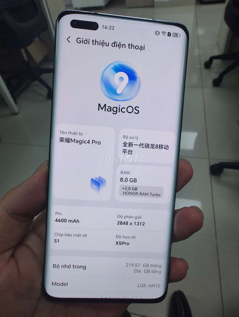 Honor Magic 4 Pro 8/256 zin. Mua bán Điện thoại tại Quận Hai Bà Trưng Hà Nội được đăng bởi Teppi hình 1