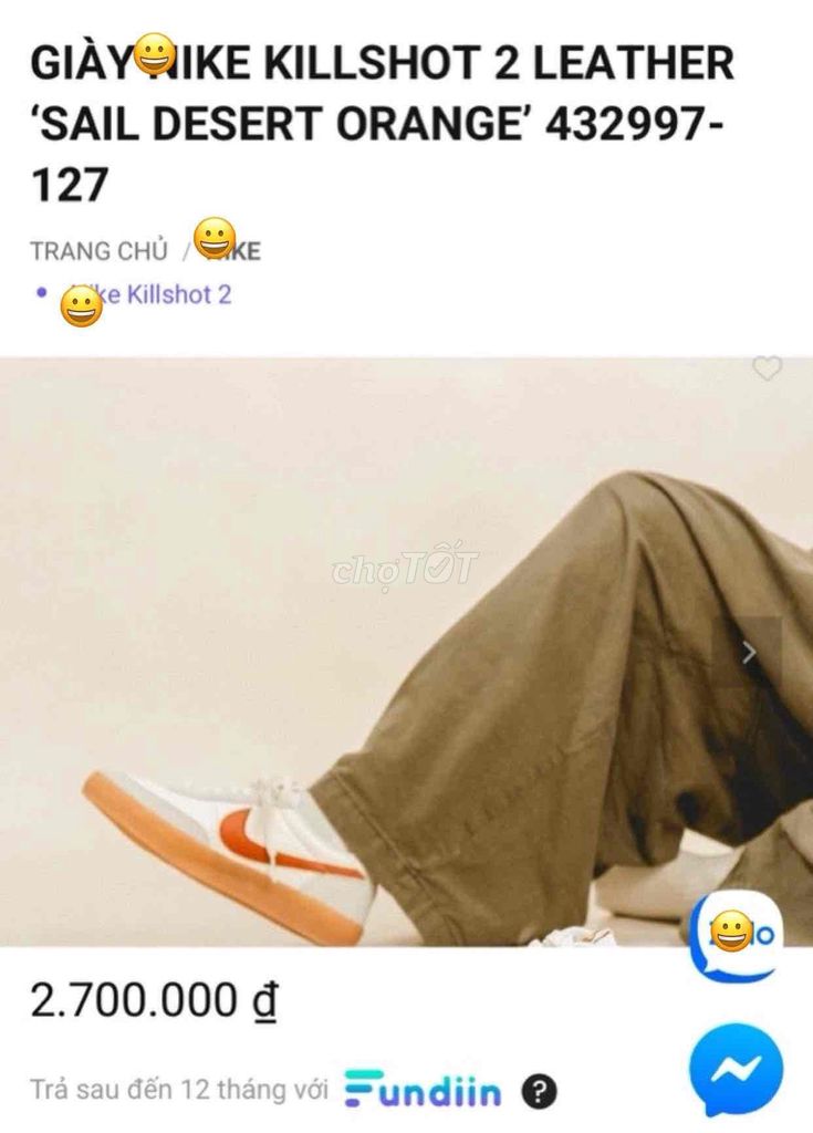 Giày thể thao Nike Killshot 2 Nam. Mua bán Giày dép tại Huyện Phúc Thọ Hà Nội được đăng bởi Bon Shoes hình 1