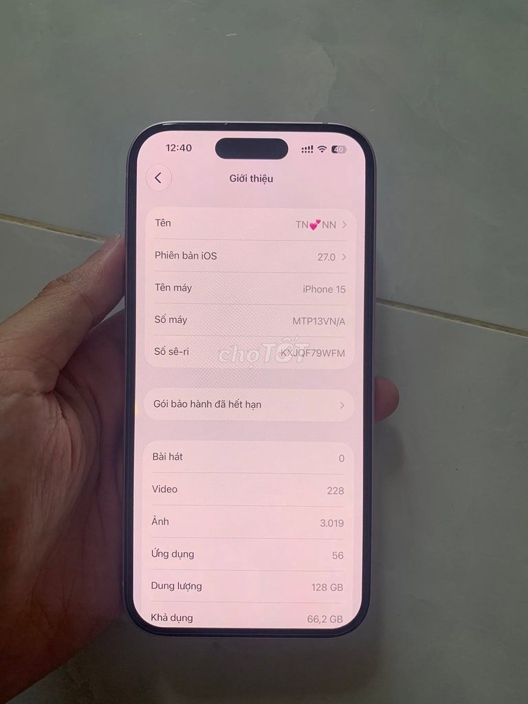 Apple iPhone 15 128GB 96%. Mua bán Điện thoại tại Quận 7 Tp Hồ Chí Minh được đăng bởi Hội Đồ Điện Tử hình 1