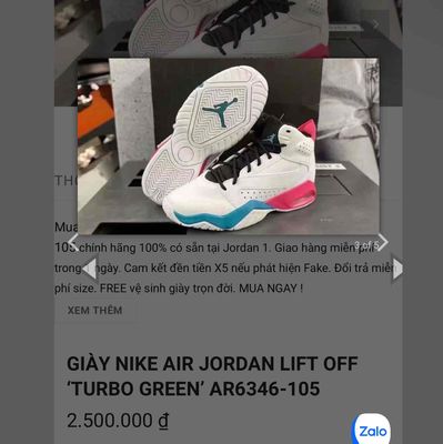 [CHÍNH HÃNG][Mới 98%] Nike Jordan Lift Off Turbo