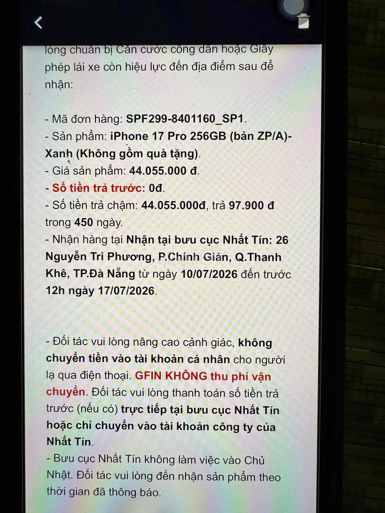 Apple iPhone 17 Pro 256GB Xanh. Mua bán Điện thoại tại Quận Liên Chiểu Đà Nẵng được đăng bởi Nguyễn Quân hình 1