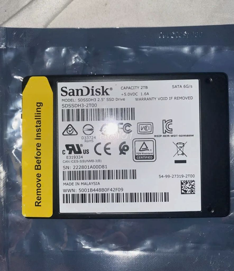 SSD 2TB SanDisk Ultra 3D-MỚI GIÁ CHỈ 2.4 TRIỆU