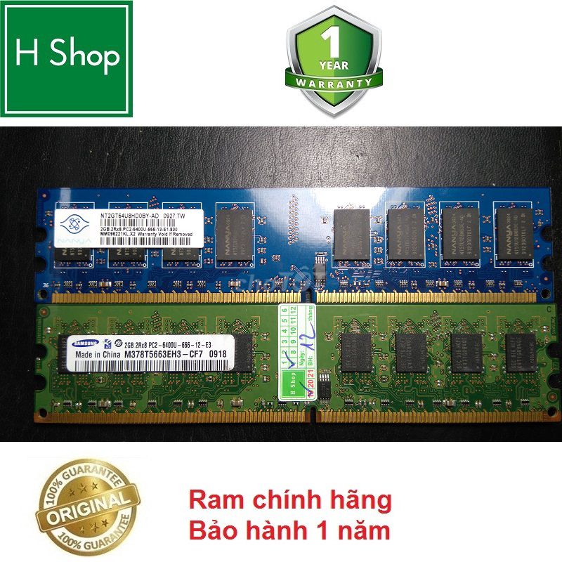 Ram PC DDR2 (PC2) 2Gb bus 800 /667, bảo hành 12th