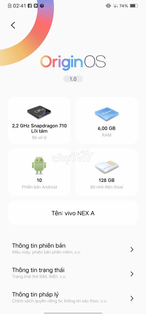 Bán đt Vivo nex A 900k. Mua bán Điện thoại tại Huyện Hòa Thành Tây Ninh được đăng bởi Nguyen Minh Tuan hình 1