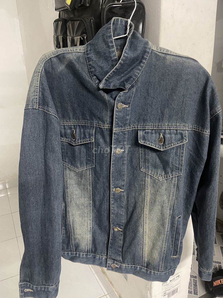 Áo khoác jeans nam núc cài Unisex