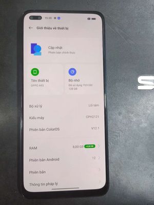 Oppo A93 128GB Xanh tím 8GB Like New