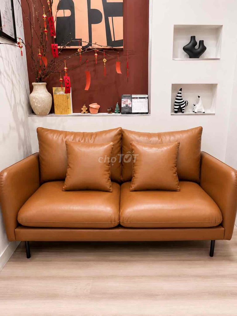 Ghế sofa Da Nâu bò 1m6 Hiện đại. Mua bán Bàn ghế tại Quận 3 Tp Hồ Chí Minh được đăng bởi Linh  hình 1