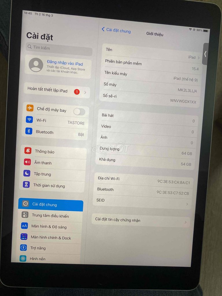 Apple iPad Gen 9 64GB Wifi Bạc. Mua bán Máy tính bảng tại Quận Tân Bình Tp Hồ Chí Minh được đăng bởi Lyvan hình 1