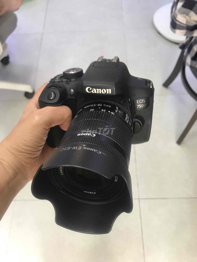 CANON 750d LEN 18-55 STM ĐEP 88%