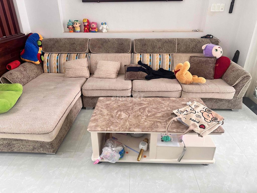 Ghế sofa Góc L Vải Nâu. Mua bán Bàn ghế tại Thành phố Pleiku Gia Lai được đăng bởi Huỳnh Minh Tuấn hình 1