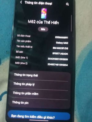 Sam sung m62 hàng zin chính hãng.pin 7000mah