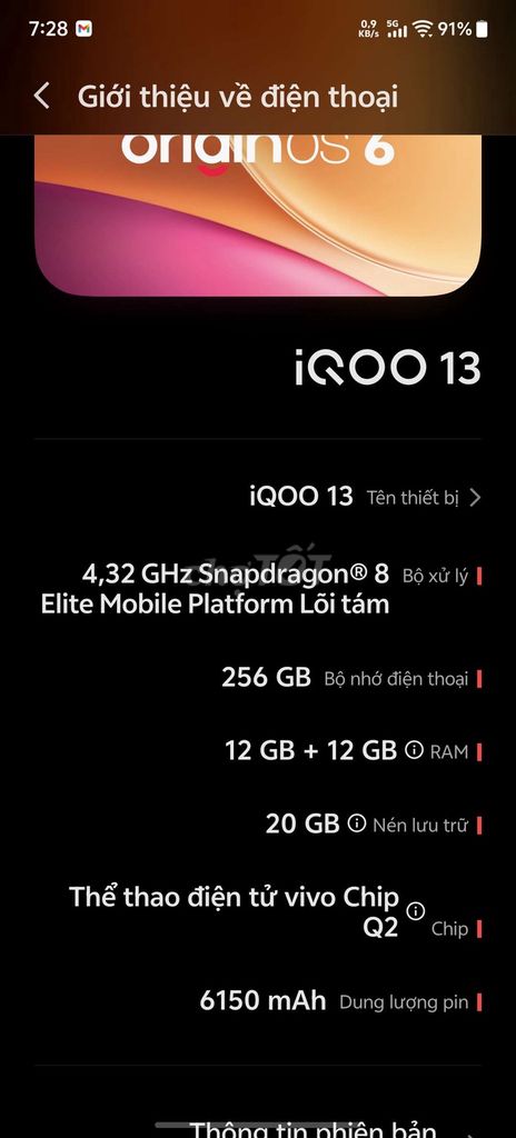 iQOO 13 256GB Bạc 99%. Mua bán Điện thoại tại Huyện Bình Sơn Quảng Ngãi được đăng bởi Em Đừng Xin hình 1