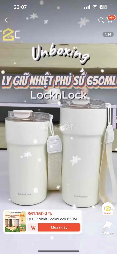 Ly giữ nhiệt LocknLock Metro Cafe 650ML. Mua bán Dụng cụ nhà bếp tại Quận 10 Tp Hồ Chí Minh được đăng bởi Mi Quỳnh hình 1