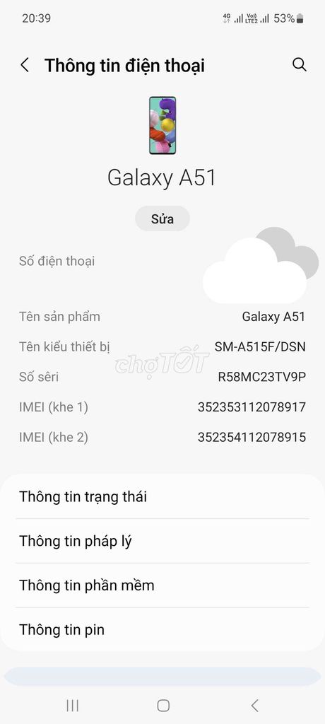 Samsung A51 6/128 ĐEN. Mua bán Điện thoại tại Quận 12 Tp Hồ Chí Minh được đăng bởi Gà Tre  hình 1