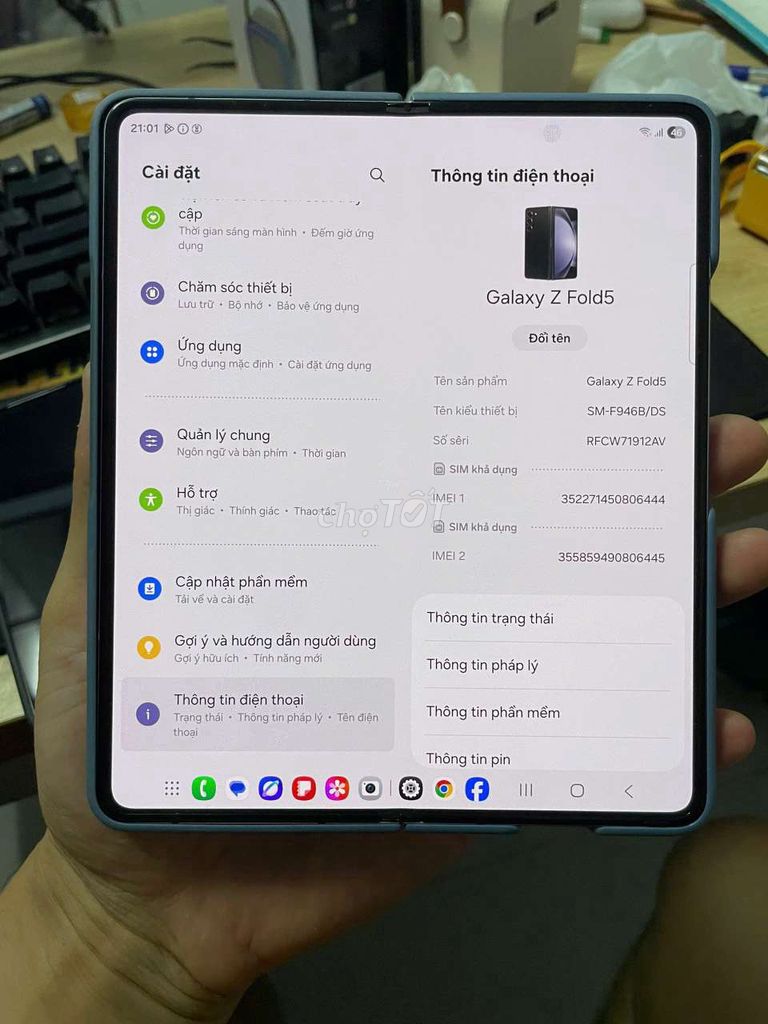 Samsung Galaxy Z Fold5 512GB Xanh. Mua bán Điện thoại tại Huyện Đông Anh Hà Nội được đăng bởi Nguyễn Văn Anh hình 1