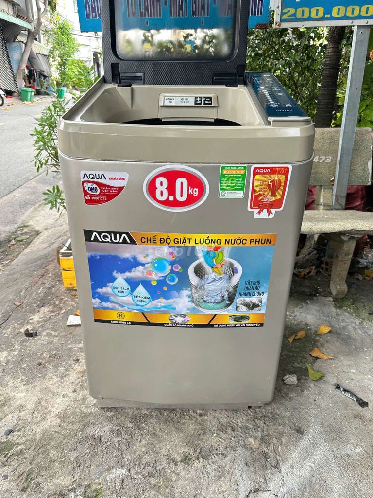 Máy giặc aqua 8kg máy zin giặc vắt bao êm freship