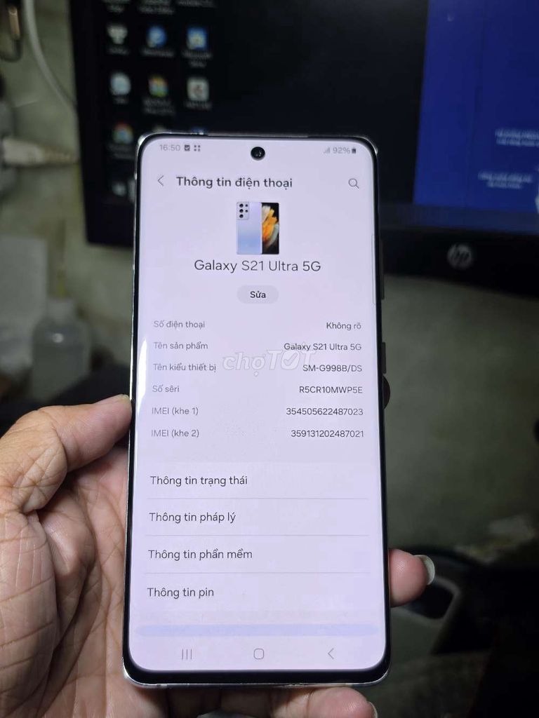 Galaxy S21 Ultra 5G 128GB 12Gb đẹp 98% giá rẻ . Mua bán Điện thoại tại Quận 8 Tp Hồ Chí Minh được đăng bởi Thiên Hòa mobile  hình 1