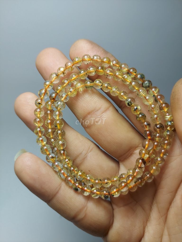 Chuỗi đá thạch anh tóc vàng hoa thị_06. Mua bán Phụ kiện thời trang khác tại Huyện Vĩnh Cửu Đồng Nai được đăng bởi Phong Ba hình 1