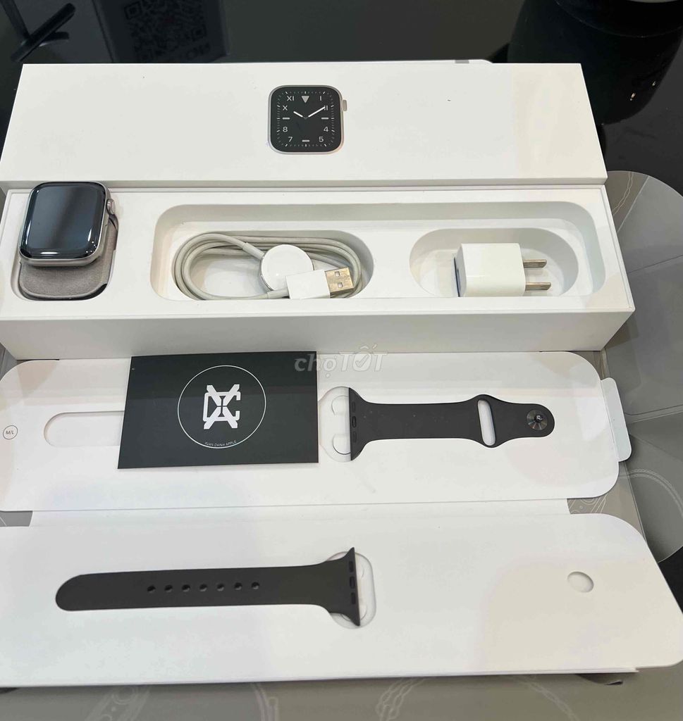 Apple watch series 5/44 titan trắng esim fullbox