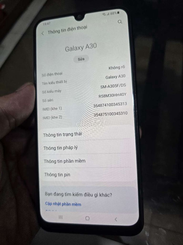 Samsung Galaxy A30 4GB/64GB Đen. Mua bán Điện thoại tại Quận 12 Tp Hồ Chí Minh được đăng bởi Đạt Nguyễn  hình 1