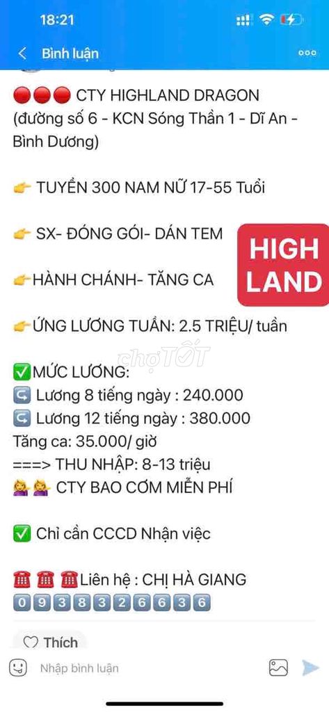 🔴🔴🔴 TUYỂN NAM NỮ THỜI VỤ- LƯƠNG CAO- CHỈ CẦN CCCD