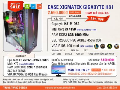 PC Giga H81 - i3 4150/8GB/Ssd 120GB