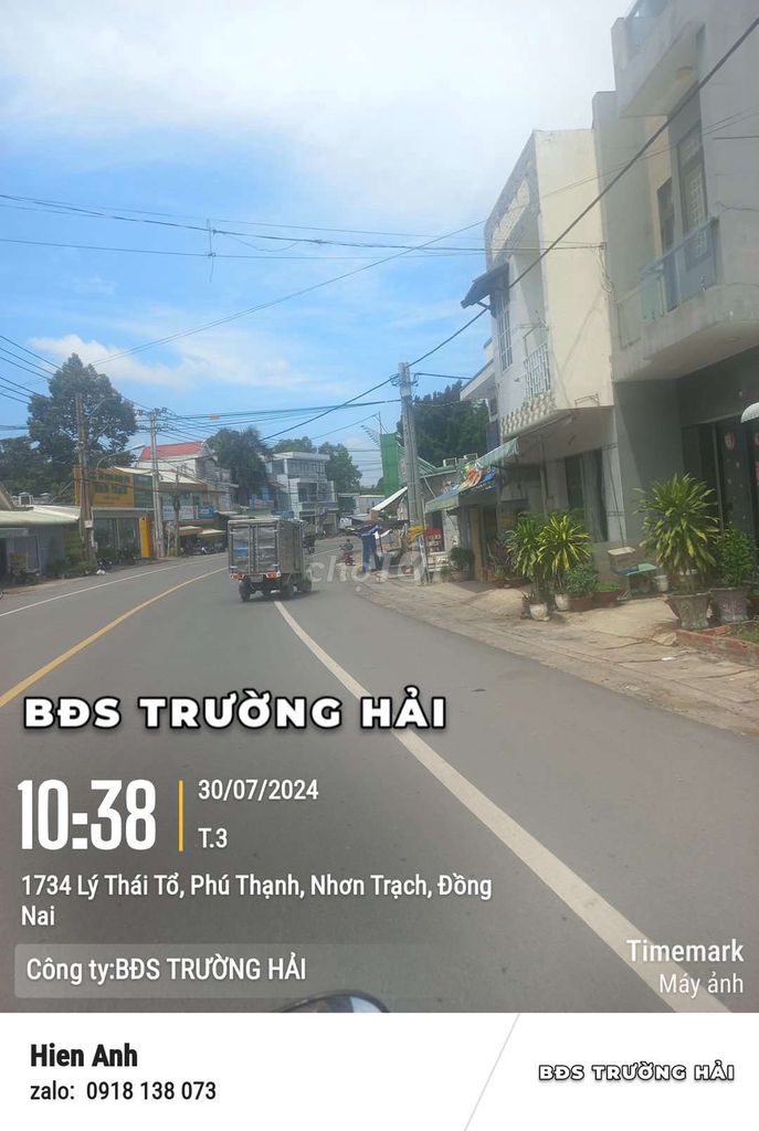 BÁN ĐẤT MT ĐƯỜNG LÝ THÁI TỔ PHÚ THẠNH NHƠN TRẠCH DT 125M2 GIÁ 3TY9