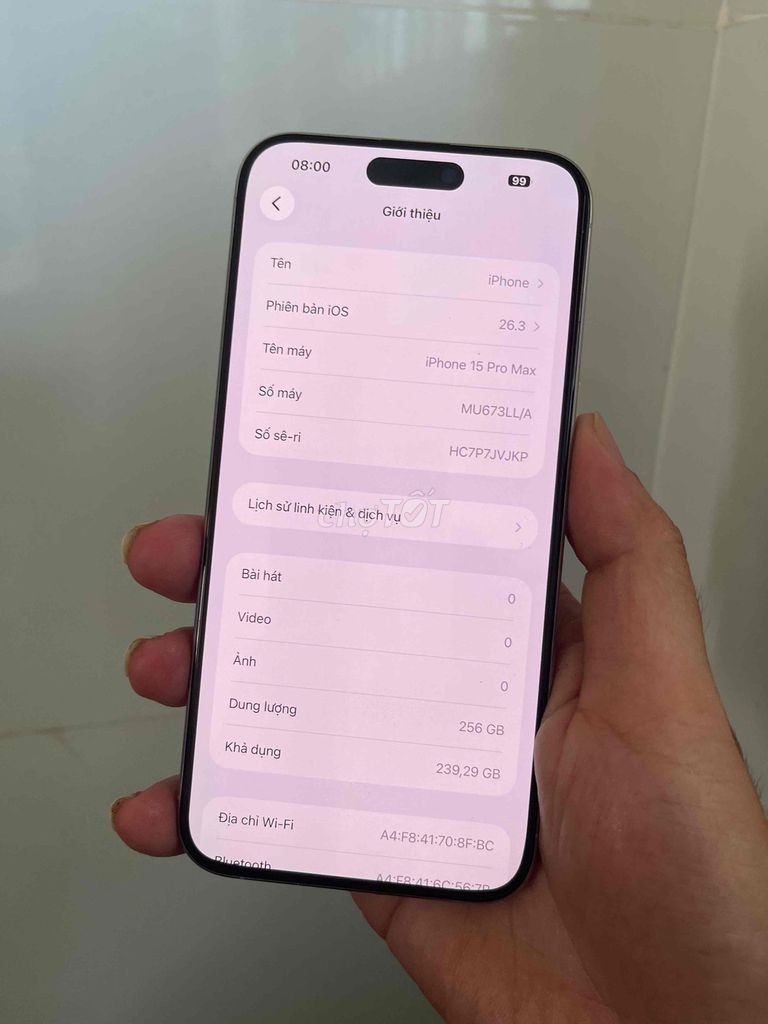 iPhone 15 Pro Max 256GB Trắng Mỹ. Mua bán Điện thoại tại Huyện Thống Nhất Đồng Nai được đăng bởi Hoàng Lê hình 1