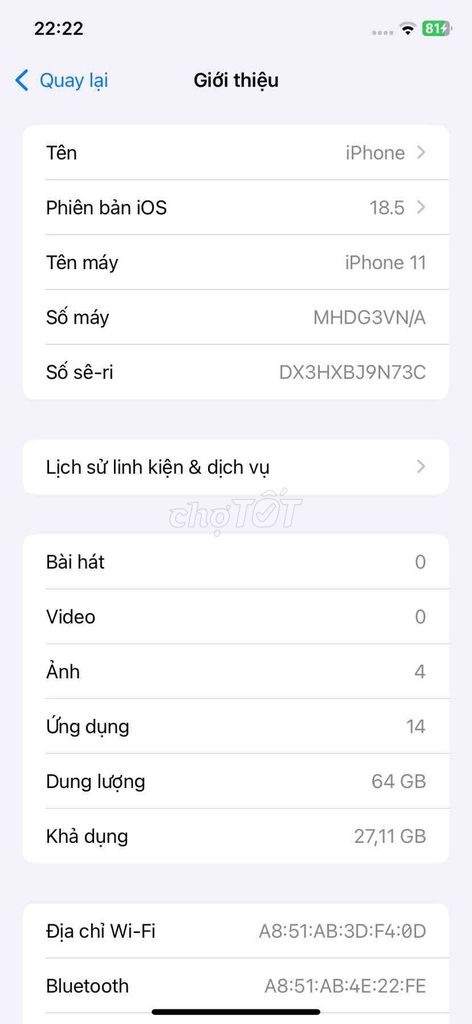 Apple iPhone 11 64GB 91%. Mua bán Điện thoại tại Quận Ngũ Hành Sơn Đà Nẵng được đăng bởi DUYDAT tran hình 1