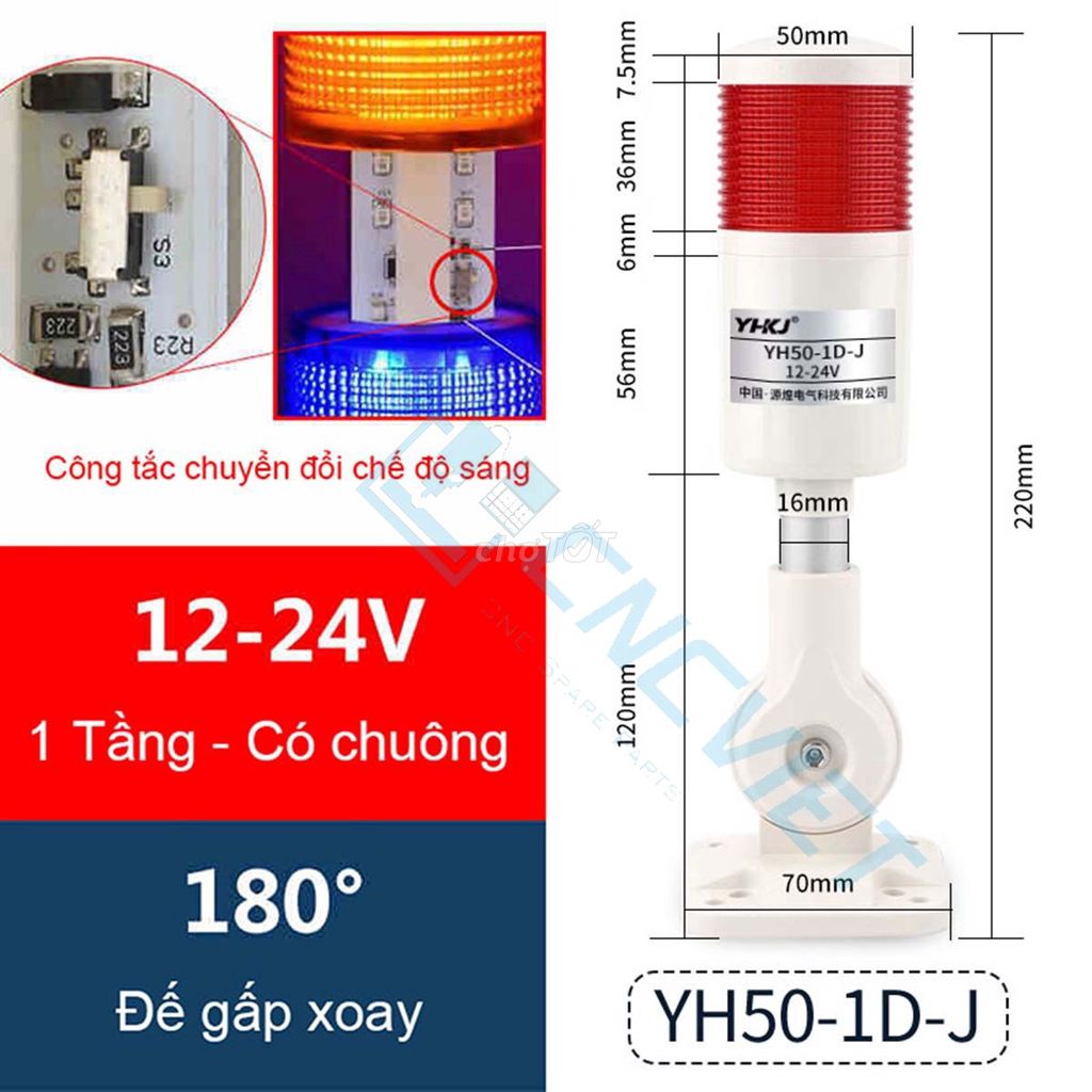 ĐÈN THÁP – ĐÈN BÁO CNC – CÓ CÒI – ĐẾ XOAY