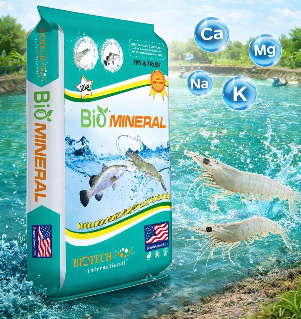 Khoáng mặn Biotech Bio Mineral 10kg. Mua bán Đồ chuyên dụng, Giống nuôi trồng tại Huyện Ba Tri Bến Tre được đăng bởi Đại lí Hoa Việt  hình 1