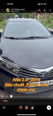 Toyota Corolla Altis 2014 2.0 RS - 18970 km. Mua bán Ô tô tại Huyện Hiệp Hòa Bắc Giang được đăng bởi Thanh tâm 