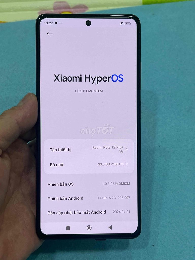 Xiaomi Redmi Note 12 Pro plus, bản 12/256 đen, QT. Mua bán Điện thoại tại Quận Hoàng Mai Hà Nội được đăng bởi Nguyennoi hình 1