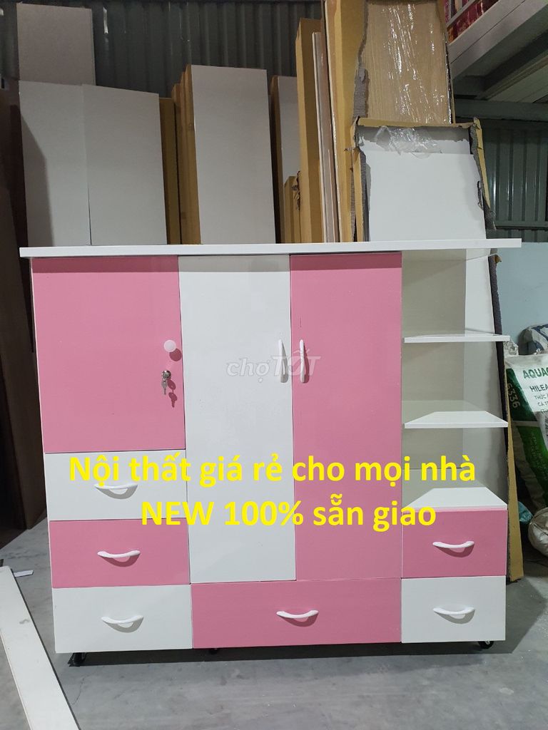 Tủ nhựa có kệ 1m25x1m45 cho bé yêu - nhựa Đài Loan