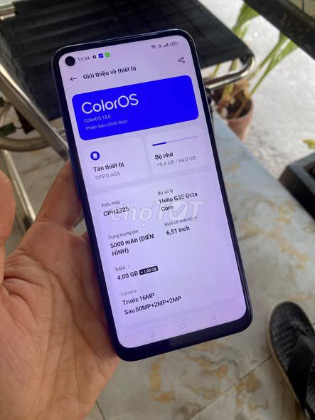OPPO A55 4GB/64GB Xanh 6.51 inch. Mua bán Điện thoại tại Quận 1 Tp Hồ Chí Minh được đăng bởi Hội Đồ Điện Tử hình 1