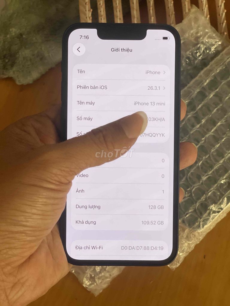 Apple iPhone 13 mini 128GB Đen quốc tế 100%. Mua bán Điện thoại tại Quận Bình Tân Tp Hồ Chí Minh được đăng bởi Tuấn hình 1