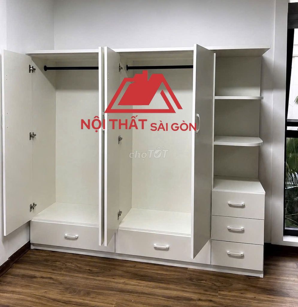 Tủ quần áo Nhựa Đài Loan Trắng 1m8x1m85x45cm. Mua bán Tủ, kệ gia đình tại Quận Gò Vấp Tp Hồ Chí Minh được đăng bởi Cửa Hàng Nội Thất hình 1