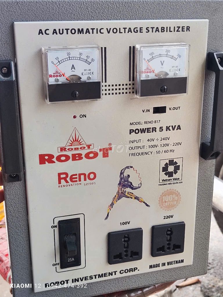 Ổn áp Robot 5kva dải 40-240v  đẹp điện 100v 120v