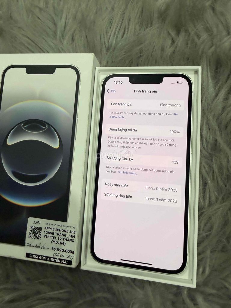 Apple iPhone 16E 128GB Trắng 99%. Mua bán Điện thoại tại Thành phố Thủ Đức Tp Hồ Chí Minh được đăng bởi đỗ huy hình 1