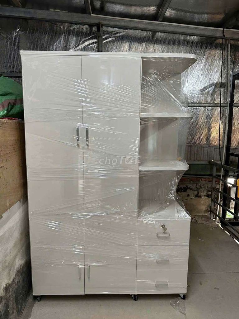Tủ quần áo Nhựa Trắng 1m87 x 1m25 x 45cm Mới. Mua bán Tủ, kệ gia đình tại Quận Cẩm Lệ Đà Nẵng được đăng bởi Mimon shop hình 1