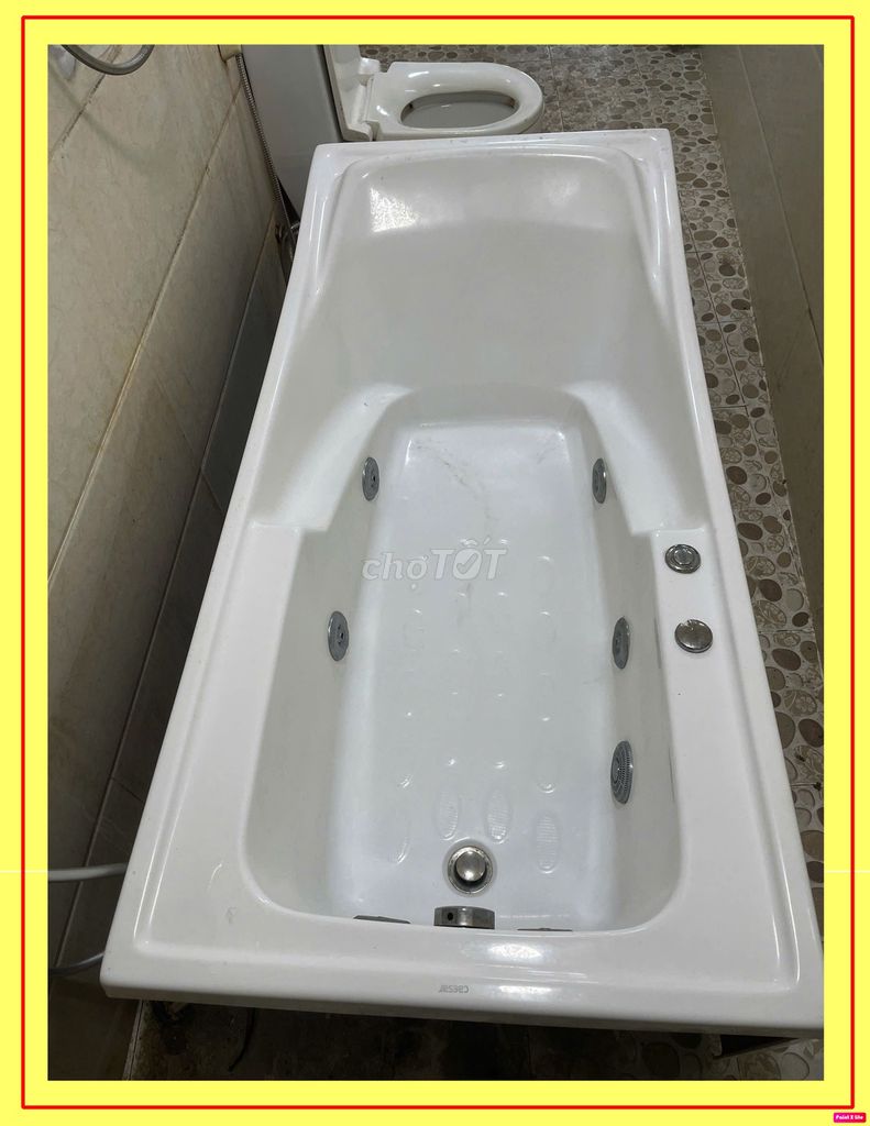 Bồn tắm sục massage trắng 1m6x74x54cm có mô tơ. Mua bán Thiết bị vệ sinh, nhà tắm tại Quận Gò Vấp Tp Hồ Chí Minh được đăng bởi Danh hình 1