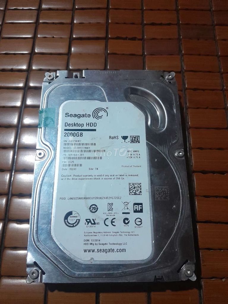Ổ cứng HDD Seagate ST2000DM001 2000GB. Mua bán Linh kiện (RAM, Card...) tại Quận 12 Tp Hồ Chí Minh được đăng bởi Nguyễn Việt  hình 1