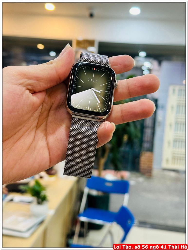 E BÁN APPLE WATCH SERI 4 44MM THÉP LTE DÂY MILANSE