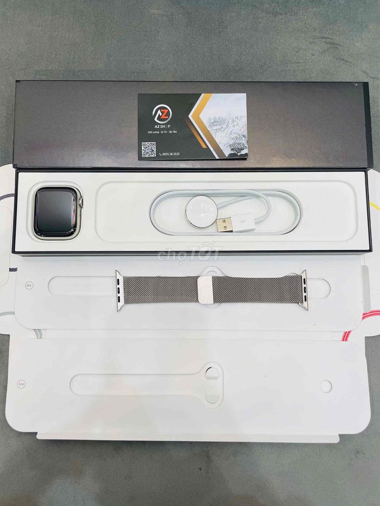 Apple watch s7/45 thép bạc tbh new chưa active